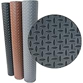 Goodyear Diamond-Plate Rubber Flooring - 3.5mm x 36" x 6ft - Dark Gray