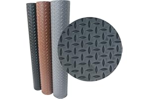 Rubber-Cal Diamond-Plate Thermoplastic Flooring - 3.5mm x 36" x 1ft - Dark Gray