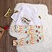 Newborn Baby Girls Top Rompers+Floral Pants Leggings Headband 3pcs Outfits Set (3-6 Months, Golden Hello World)