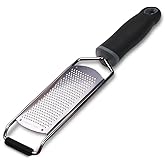 Stainless Steel Cheese Grater, Ergonomic Soft Handle Lemon Ginger Potato Zester with Plastic Cover