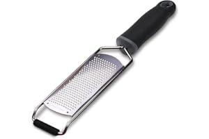 Stainless Steel Cheese Grater, Ergonomic Soft Handle Lemon Ginger Potato Zester with Plastic Cover