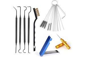 Carburetor Cleaning Kit and Carb Cleaner, Includes Carburetor Jet Cleaning Tool with Brushes, Hooks, Scraper for Motorcycle A