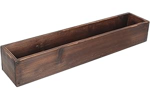 HANABASS Rustic Wood Flower Pot Succulent Planter Box Indoor Outdoor Balcony Garden Decor with No Drainage Holes 1.3X1.55X1.3