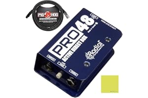 Radial Engineering Pro48 Active Direct Box Bundle w/Pig Hog Mic Cable and Liquid Audio Polishing Cloth