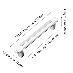 Kcmwsy 10 Pack White and Silver Cabinet Pulls