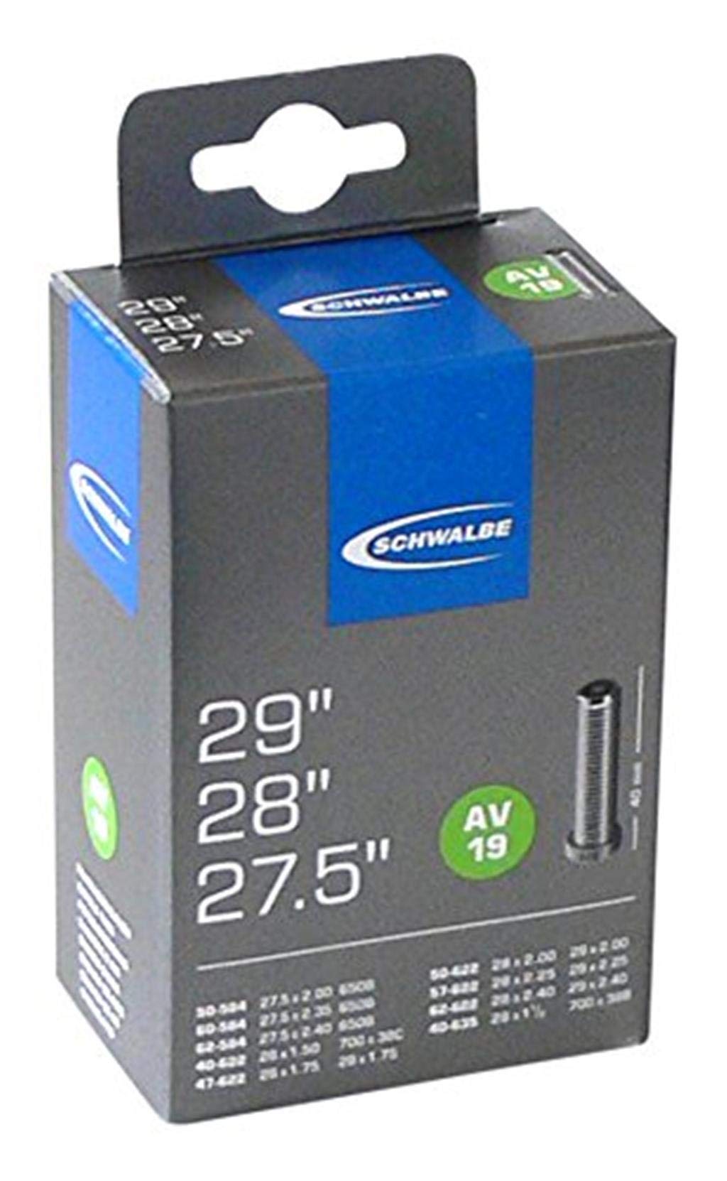 Schwalbe 10430340 Bicycle Inner Tube AV19 40-622 to 60-622, 29 Inches