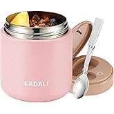 Eadali 15.2oz Kids Food Jar for Hot Food – Vacuum Insulated Lunch Container with 316 Stainless Steel Interior, Leakproof Wide