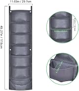 KAHEIGN 7 Pocket Vertical Hanging Plant Grow Bags - Black view 5