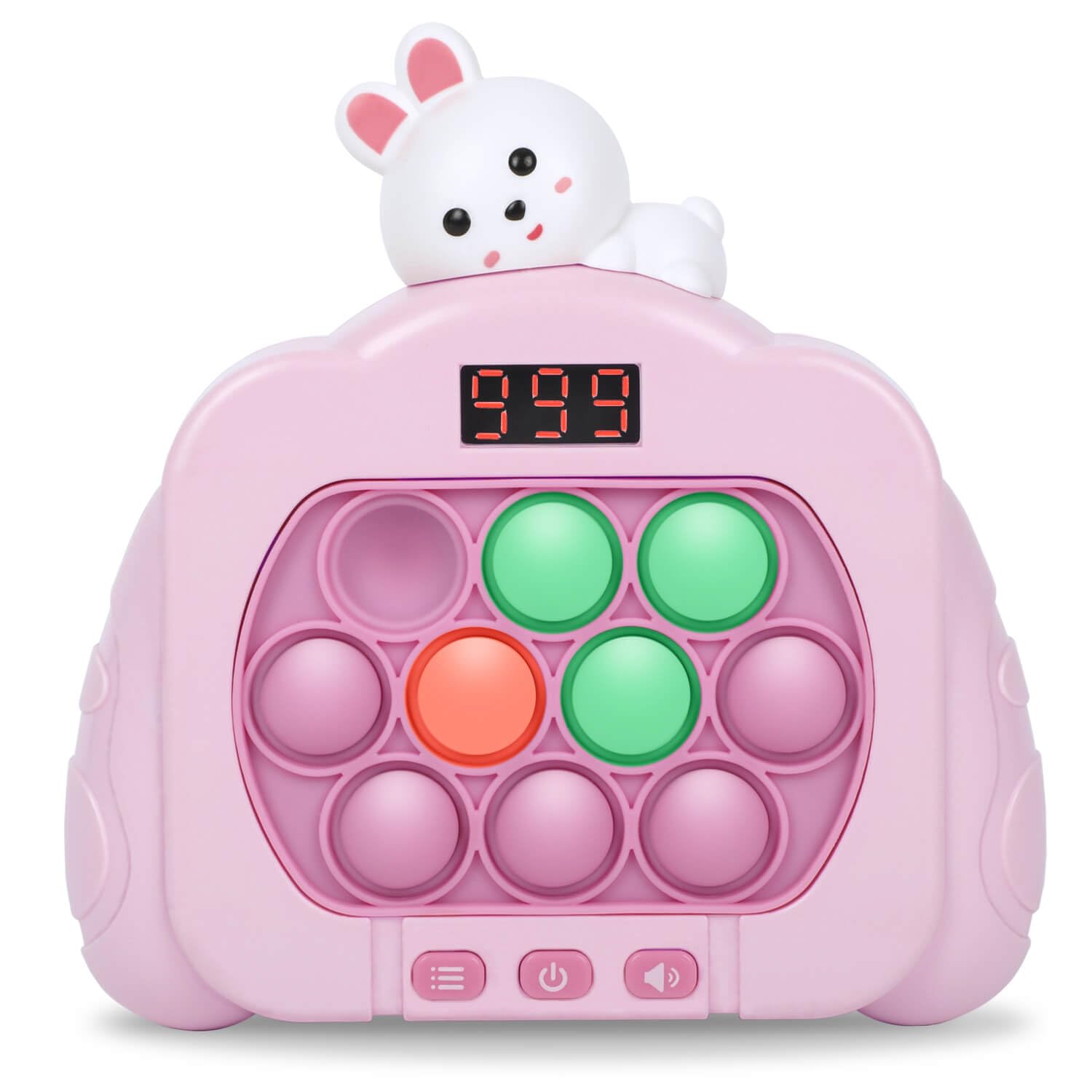 Photo 1 of Quick Push Pop Fidget Toys for Kids & Adults, 12 Game Modes Upgraded Light Up Fast Push Bubble Handheld Toy, Stress Relief Party Favors, Christmas & Birthday Gifts for 3-12 (Rabbit)