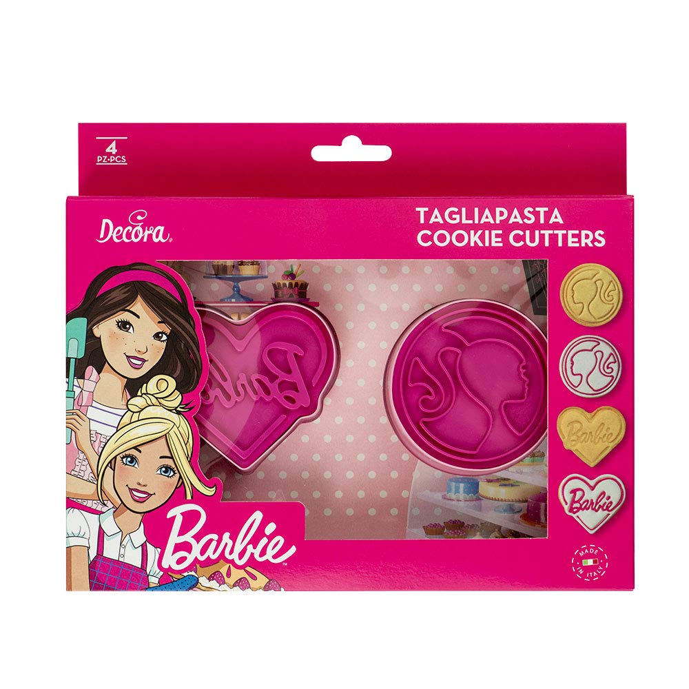 DECORA 0403000 Barbie Cookie Cutters+Decor-Marker Set of 2