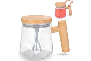 Yummy Sam Self Stirring Coffee Mug, 13.5 Oz Battery Powered Electric Milk Coffee Mixing Cup Automatic Cocoa Hot Chocolate Juice Mixer Glass Tumbler with Lid and Handle for Office Traveling Gym Home