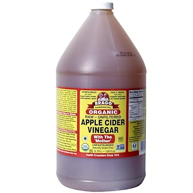 Amazon Com Bragg Organic Apple Cider Vinegar With The Mother Usda Certified Organic Raw Unfiltered All Natural Ingredients 1 Gal 128oz Liquid Grocery Gourmet Food