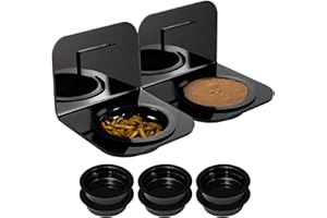 WACOOL Magnetic Reptile Ledge 2PACK, Acrylic Gecko Feeding Ledges with 6PCS Cups, Reptile Food Water Feeder Dish for Geckos Iguana Chameleon Pets