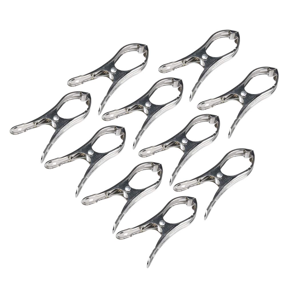 Imagine 10pcs 9cm Stainless Steel Clips Spring Clips Big Clips Windproof Clothespins for Underwear,Socks,Quilts,Clothes,Pants,Shirts