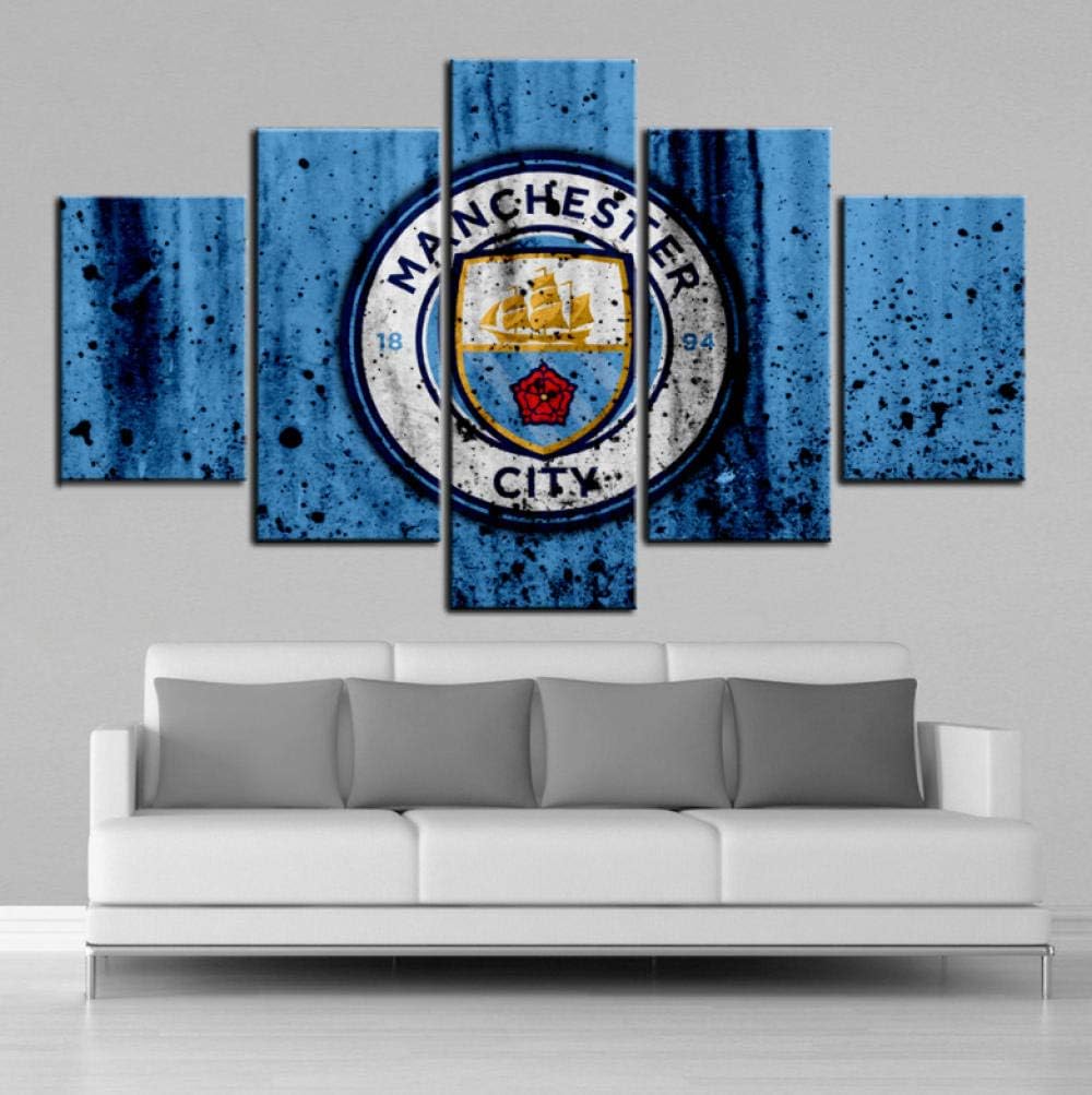 Alasijia Modern HD Creative Manchester City Posters Football Canvas Paintings Wall Art Prints Pictures Boys Room Sports Wall Decor Frame-20CMx35/45/55CM