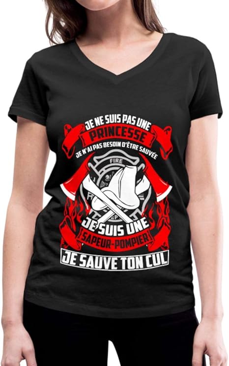 Téléchargement gratuit Images Sapeur Pompier Pas Une Princesse T Shirt Bio Col V Femme Amazon actualisé salutations