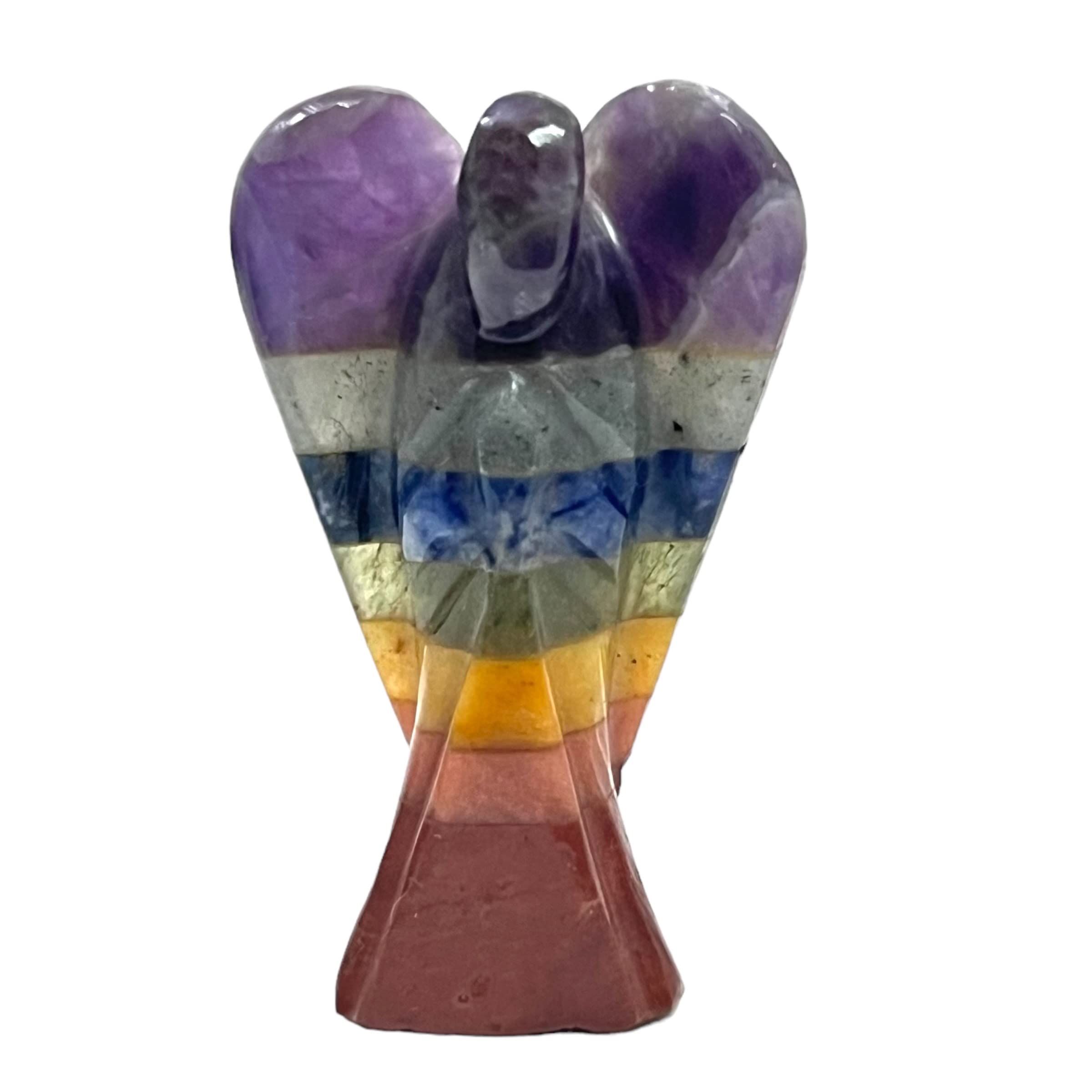 7 Chakra Healing Crystals Guardian Angel Crystal Collectible Figurines 2" Handmade Reiki Positive Energy Meditation Spiritual Gifts