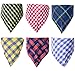 6 Pack of Dog Bandana Washable Reversible Triangle Bibs Scarf, Plaid Painting Kerchief for Small/Medium Dogs and Cats Fall Christmas