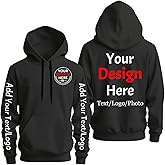 Bulk Custom Hoodies Your Design Here, Personalized Hoodie Add Your Text Logo Photo Name,Customized Sweatshirts for Men Women