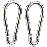 OWAYOTO Carabiner Clip 4 Inch Spring Snap Hook Heavy Duty 2pcs 10x100mm for Hammock Punching Bags Swing Chairs Gym Equipment Camping Hiking