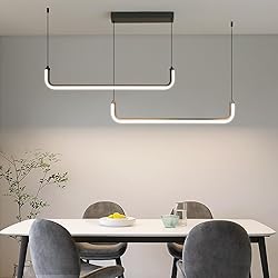 Chandelier, 2-Light Modern Ceiling U-Shaped Pendant
