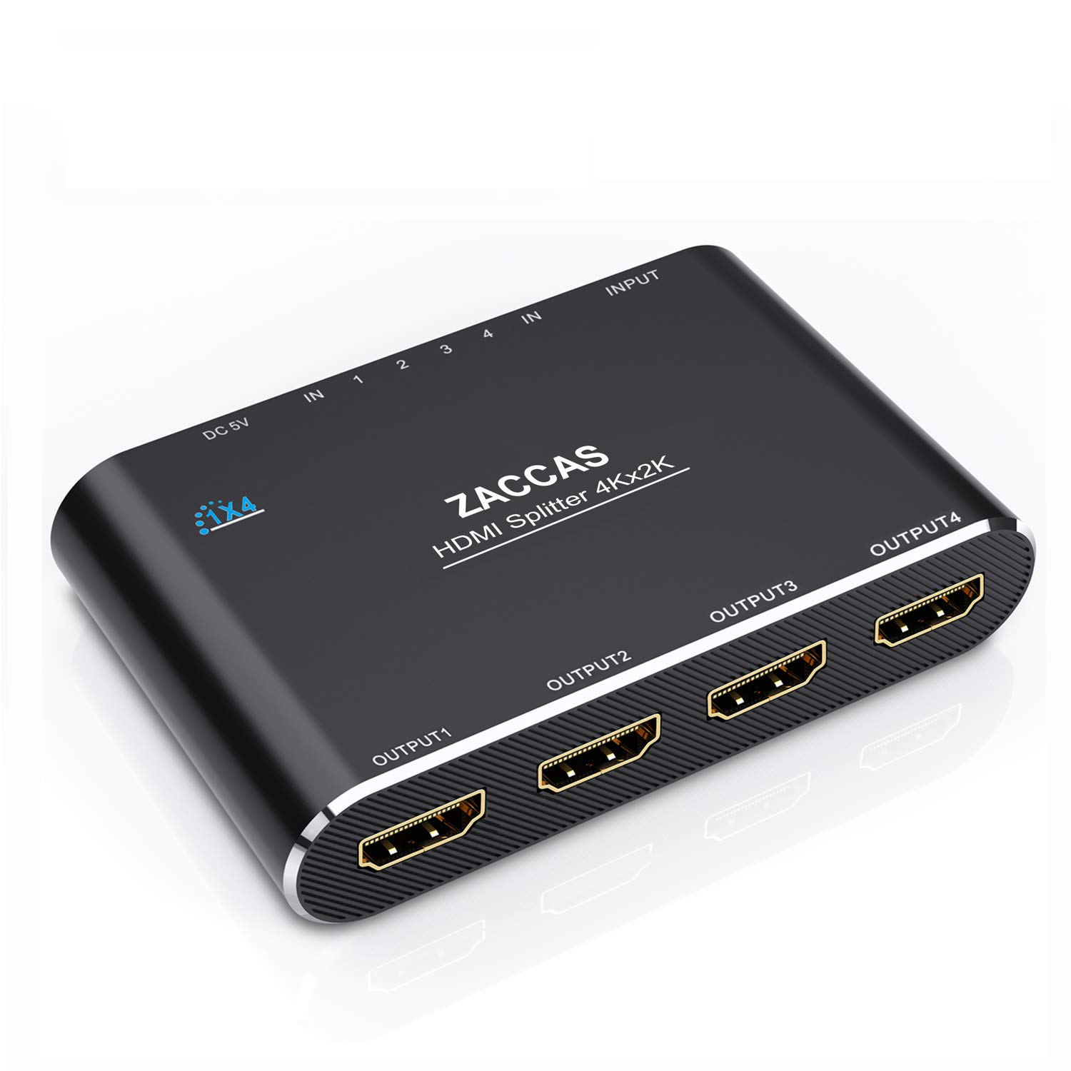 HDMI Splitter 1 in 4 Out - ZACCAS 4k Aluminum HDMI Splitter 1 x 4 for Dual Duplicate Monitors Mirror Only Support 3D 4K@30HZ Full HD 1080P for Roku Fire Stick Xbox PS4 Blu-Ray Player HDTV …: Industrial & Scientific