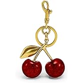FASTFAIRY Keychain Cherry Bag Charms Purse: Key Chains Women Cute - Car keyrings leather handbags - Valentines Day Gifts