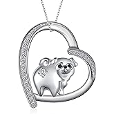 Feijiesi Dog Necklace Sterling Silver Yorkie/Pug/Dachshund Pendant Necklace Dog Jewelry for Women Men