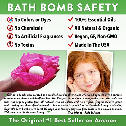 Rejuvelle Bath Bomb Gift Set 6 All Natural Soothing Sinus, Allergy
