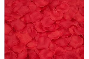 Ocharzy 1000pcs Silk Rose Petals Wedding Flower Decoration (Bright Red)