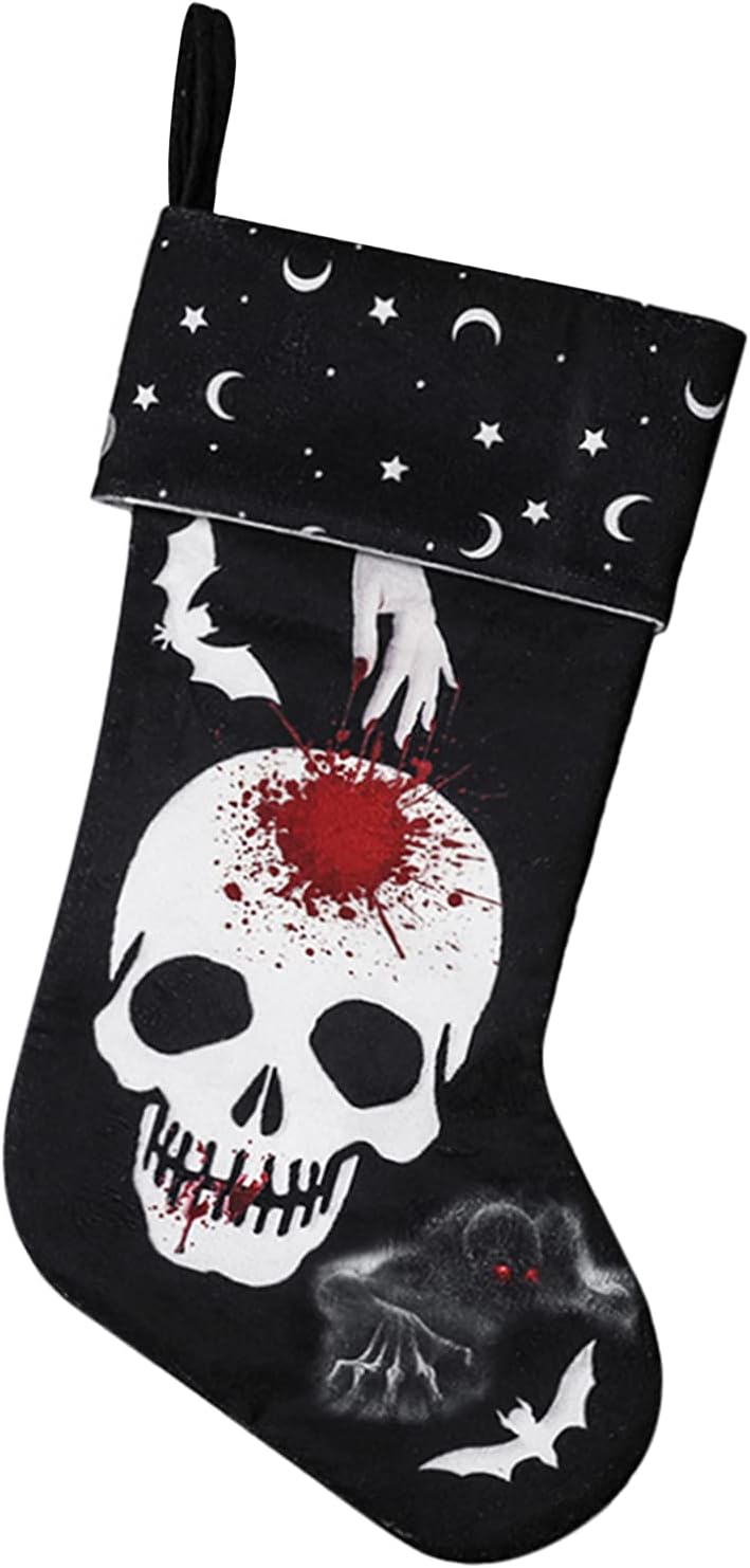 Stockings & Holders - Halloween Stocking Hanging Socks Trick or Treat Bag Skeleton Skull Stockings Home Decor Fireplace Ornaments Festival Christmas Party Halloween Hanging Bags Xmas Tree Decor Party Favor Supplies