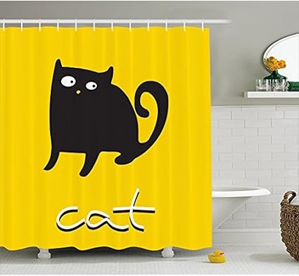 Rideau De Douche Par Kawaii Funny Silhouette D Un Chat Noir Sur Un Fond Jaune Abstrait Design Dessin Anime Tissu Decor De Salle De Bains Set De Crochets Jaune Noir 72 X72 Amazon Fr Cuisine Rideau De Douche Par Kawaii Funny Silhouette D Un Chat Noir Sur Un Fond Jaune Abstrait Design Dessin Anime Tissu Decor De Salle De Bains Set De Crochets Jaune Noir 72 X72 Amazon Fr Cuisine