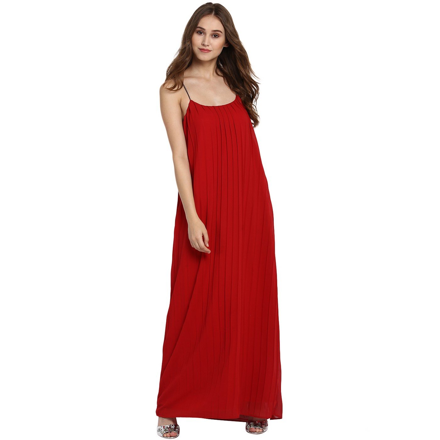 kazo women's pleated maxi dress