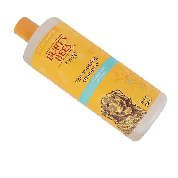BURT’S BEES FOR PETS ITCH SOOTHING SHAMPOO WITH HONEYSUCKLE, 95% NATURAL ORIGIN FORMULAS, DOG SHAMPOO FOR ITCHY DOGS, DOG SHAMPOO ITCHY SKIN RELIEF, 32 OZ