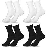 Chicingyou 4 Pairs Lightweight Hiking Socks Liner Liners Calf Sweat Absorption Hiking Socks for Women Men Adult