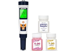 Hydrogen Water Meter pH H2 ORP Hydroponic Meter pH TDS EC 6 in 1 pH H2 ORP TDS EC Temp Tester for Drinking Water and Swimming