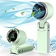 Portable Handheld Turbo Fan, PlayHot 5 Gear Wind Hand Fan, 5000mAh Battery Personal Fans Portable Rechargeable, 20 Hours Pocket Fan, 3 IN 1 Hand Held Fan, Portable Fan for Travel/Outdoor/Indoor(Green)