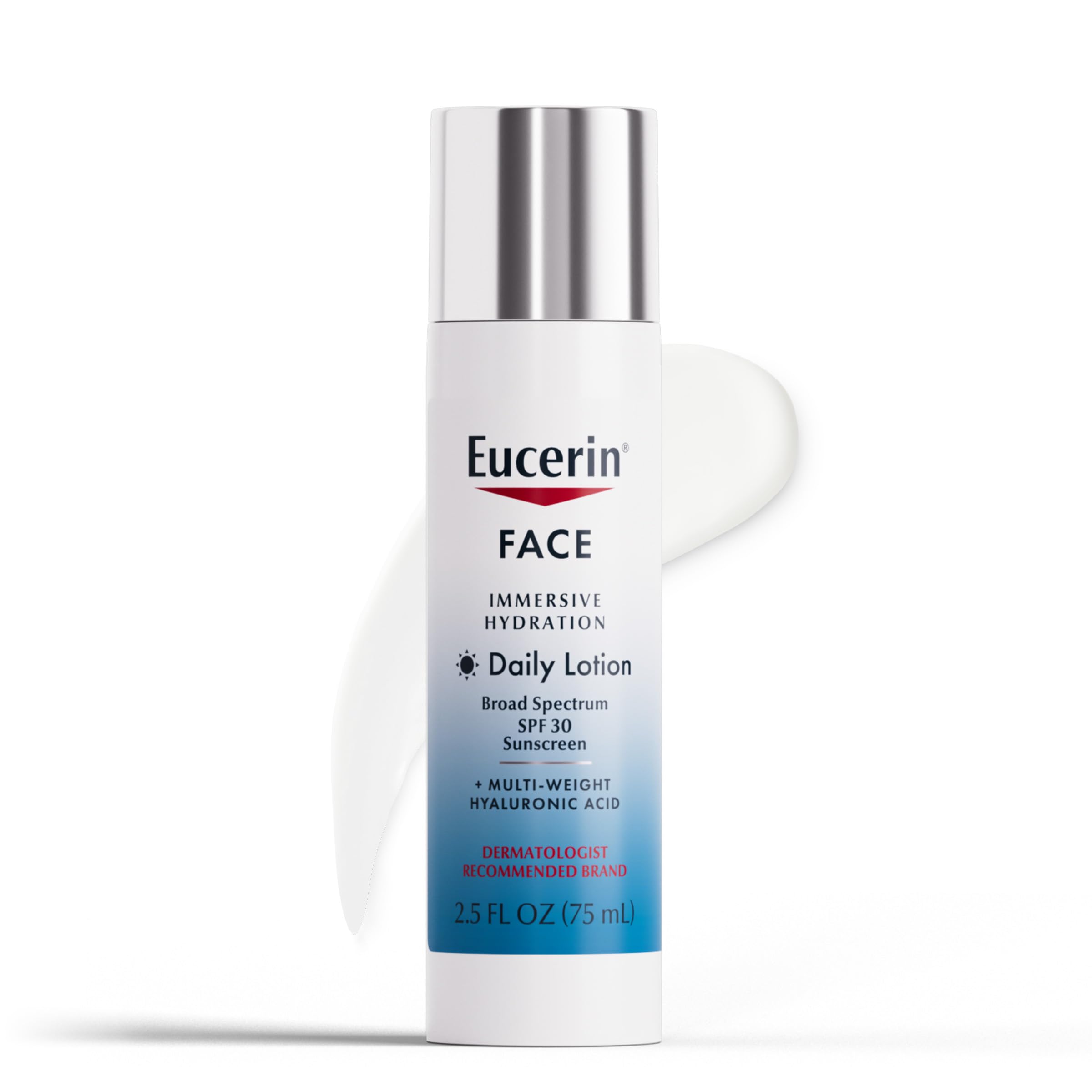 Photo 1 of Eucerin Face Immersive Hydration Daily Face Lotion Broad Spectrum SPF 30 Sunscreen, Daily Moisturizer with Hyaluronic Acid Smooths Fine Lines and Wrinkles, 2.5 Fl Oz Bottle
