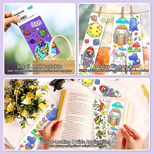 4-Pack Pocket Watercolor Painting Book, Magic Pocket Watercolor Book, Watercolor Painting Book for Kids, Watercolor Paint Bookmark,Travel Pocket Painted Kit for Artist,Beginners,Students Painters