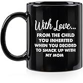Cabtnca Stepdad Gifts, With Love From The Child You Inherited Mug, Christmas Birthday Father's Day Gift for Stepdad from Stepdaughter Stepson, 11 Oz Black