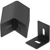 20 Pcs Black Adjustable Corner Brace, Slotted L Angle Bracket for Table Top | 1-3/4" x1-3/4" x 1-5/8"