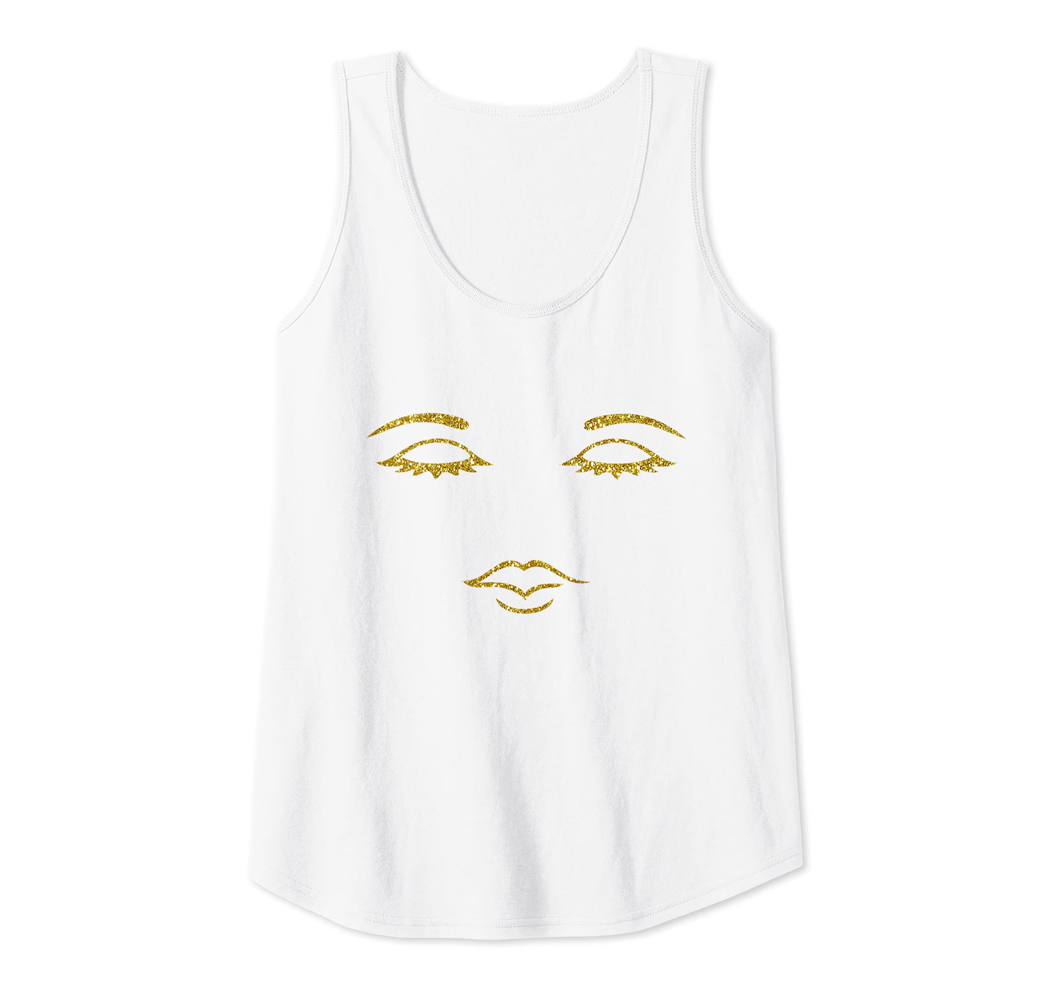 Womens Sleeping Eyes with Eyelashes and red Mouth Gift Idea Tank Top