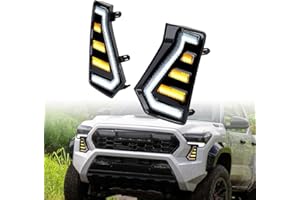 Astra Depot 2pcs Driver & Passenger Side 2024 2025 Tacoma LED Light Turn Signal DRL Daytime Running Light Sequential Flash Signal Lamp w/LED Molding Compatible with 2024-25 Toyota Tacoma