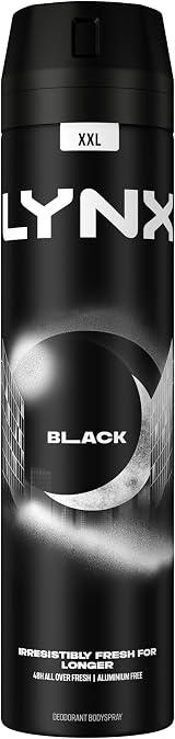 Lynx XXL Black Bodyspray 250ml 48 Hour Odour Protection Zinc Technology