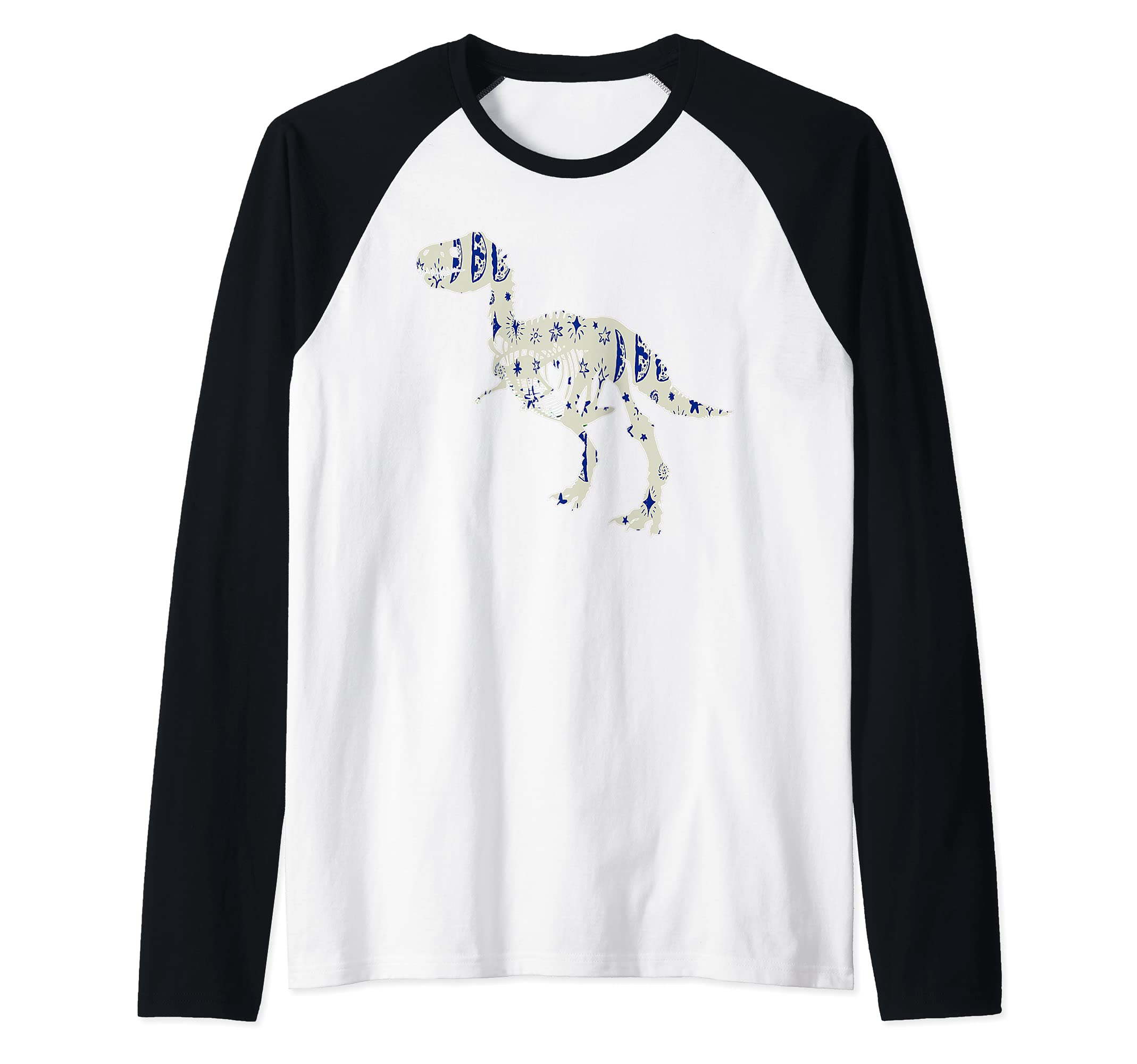 Tyrannosaurus Rex Animal T-Rex Creepy Dinosaur Raglan Baseball Tee