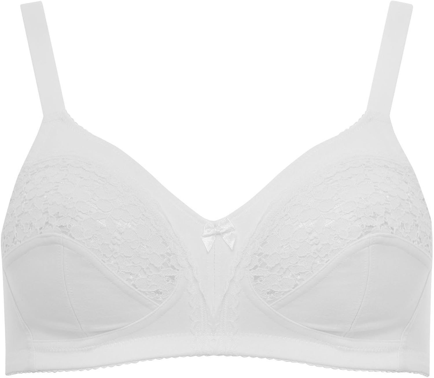 M&Co Ladies Corded Lace NonWired Firm Support Bra White 36A Amazon.co.uk Clothing