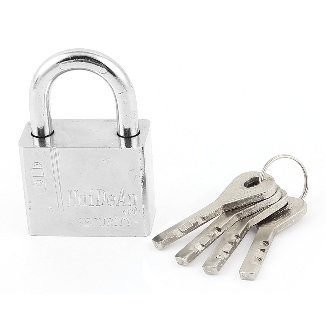 Sourcingmap 40mm Width Silver Tone Metal Shackle 4 Keys Security Padlock