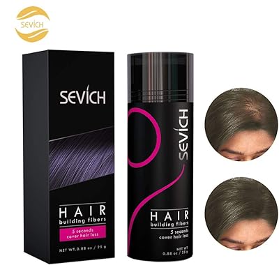 Awọn okun irun ori ti SEVICH Unisex - 5 Awọn Keji Awọn ibatan Isonu Irun Irun, Iseda Keratin Awọn okun fun Irun Tinrin, 25g - Alabọde Brown