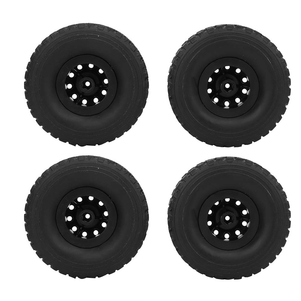 Tbest RC Tire - 4Pcs Off Roader Rubber Tires for WPL C-34 1/16 4WD Military Truck Toy