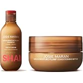 Josie Maran Love is in the Hair Kit - Includes Argan Moisture Plump Hair Shampoo &amp; Conditioner Butter - Hydrating &amp; Volumizing - Strengthens &amp; Repairs Strands - Dream Cream (2 Piece Set)